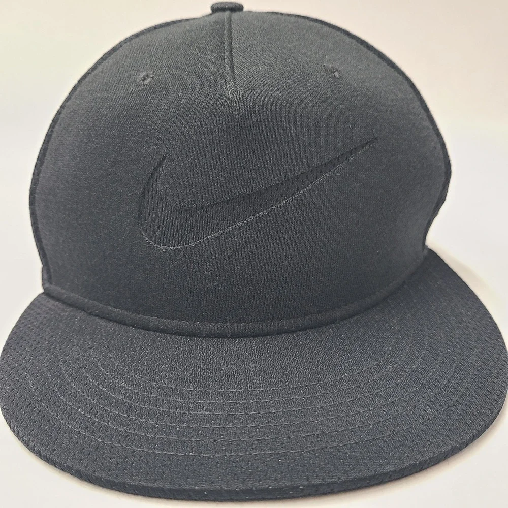 Youth Nike Hat Snapback Mesh Black Swoosh Logo Nike True S1ZE Baseball *READ*